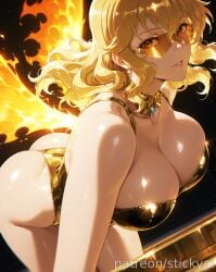 1girls ai_generated blonde_hair breasts gina_(solo_leveling) large_breasts solo solo_leveling voluptuous voluptuous_female yellow_eyes