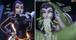 3d 3d_(artwork) beast_boy blender blowjob cum cum_in_mouth cum_inside dc_comics eyes_rolling_back face_fucking goth goth_girl large_ass large_breasts large_penis raven_(dc) smitty34 tagme teen_titans voluptuous voluptuous_female