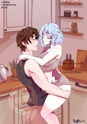 1boy1girl carrying_partner clothed digital_media_(artwork) male/female not porn ryufboi ryufboi sports_bra