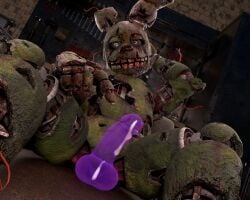 1boy animatronic corpse dead_by_daylight five_nights_at_freddy's ghost_penis male pointing_at_penis rabbit robot solo springtrap springtrap_(fnaf)