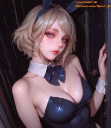 ai_generated ashley_graham blonde_hair blue_eyes bunny_ears bunny_girl bunnysuit haart_ai medium_breasts resident_evil short_hair