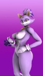 3d_(artwork) accessory anthro areola beckoning belly bindi blaze_the_cat blaze_the_cat_(warfaremchine) breasts clothing digital_media_(artwork) felid feline female forehead_gem gem gesture gloves gold_(metal) hair_accessory hairband handwear hi_res looking_at_viewer mammal neckwear nipples nude pink_areola pink_nipples purple_body purple_hair sega smile smiling_at_viewer solo sonic_(series) sonic_the_hedgehog_(series) source_filmmaker_(artwork) thevestige warfare_machine white_belly yellow_eyes