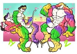 anthro balls big_balls big_penis chad_(tadc) chad_(the_amazing_digital_circus) cock conjoined crocodile crocodilian cum dick furry fusion gay gummigoo_(tadc) gummigoo_(the_amazing_digital_circus) hat homosexual male male/male male_only max_(tadc) max_(the_amazing_digital_circus) merging muscles muscular muscular_male penis semen testicles the_amazing_digital_circus trencalos vein veiny_penis