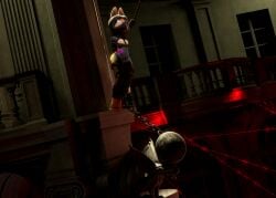 3d_(artwork) absurd_res anthro ball_and_chain barefoot bondage bondage bound breasts canid canine clothing crotch_rope diane_foxington digital_media_(artwork) dreamworks egg_vibrator exposed_breasts eyebrow_piercing facial_piercing feet female fox gargoyle_statue hanged hi_res huge_filesize imminent_death laser mammal museum n0ire noose piercing restraints rope rope_bondage rope_harness sex_toy snuff solo stealth_suit the_bad_guys torn_clothing vibrator