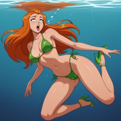 1girls ai_generated asphyxiation bikini cartoon_network drowned drowning female peril sam_(totally_spies) sexfightfun solo stable_diffusion totally_spies underwater underwater_peril