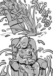 absorption anthro balls big_balls big_penis blush cock comic dick flexing furry fusion gay glasses goat goo_creature goo_transformation hair homosexual hooves horn majin_buu male male/male male_only merging muscles muscular muscular_male news_reporter penis slime testicles transformation trencalos twink vein veiny_penis