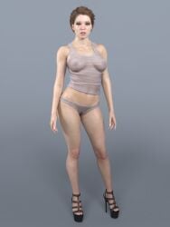 1girls 3d daz_studio death_stranding fragile_(death_stranding) full_body panties see-through_clothing solo underwear zauselzaus