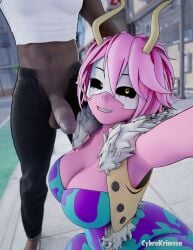 3d blender boku_no_hero_academia cybrokrimson hero_outfit_(mha) mina_ashido my_hero_academia pink_body pink_hair selfie