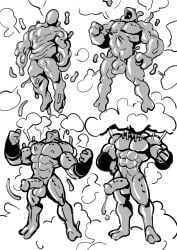 absorption anthro balls big_balls big_penis blush cock comic dick flexing furry fusion gay glasses goat goo_creature goo_transformation hair homosexual hooves horn majin_buu male male/male male_only merging muscles muscular muscular_male news_reporter penis slime testicles transformation trencalos twink vein veiny_penis