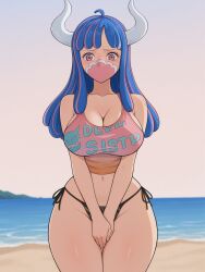 ai_generated blue_hair female horns one_piece pink_eyes solo tagme ulti_(one_piece)