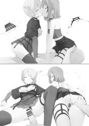 1boy 2girls ass bar_censor bisexual_female breasts censored ceres_fauna ceres_fauna_(goth) closed_eyes clothed_female_nude_male clothed_sex clothes_lift commentary cowgirl_position crossed_bangs cunnilingus dress dress_lift english_commentary erection ffm_threesome group_sex hair_between_eyes hair_ornament hairclip handjob hololive hololive_english kissing large_breasts lying mole mole_under_eye monochrome multicolored_hair multiple_girls nanashi_mumei nanashi_mumei_(emo) nipples nude official_alternate_costume official_alternate_hair_length official_alternate_hairstyle on_back on_bed on_stomach open_mouth oral penis pleated_skirt pussy recklessdraw reverse_spitroast sex short_hair skirt spread_pussy spreading_another's_pussy straddling streaked_hair tank_top testicles thigh_strap threesome tongue tongue_out vaginal_penetration virtual_youtuber