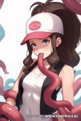 ai_generated hilda_(pokemon) pokemon sucking tagme tentacle tentacle_in_mouth tentacle_sex video watermark