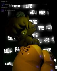 1girls 3d 3d_(artwork) anthro anthro_female anthro_only ass big_ass english_text fazclaire's_nightclub female female_only five_nights_at_freddy's fredina's_nightclub furry furry_female furry_only golden_freddy_(fnaf) golden_fredina_(cally3d) large_ass redcat_ak scottgames solo solo_female text type_0
