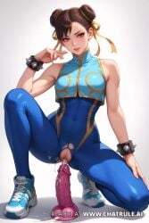 ai_generated big_dildo chun-li chun-li_(fortnite) dildo masturbation moaning tagme video watermark
