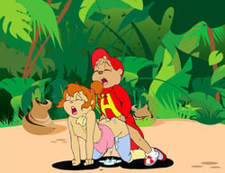 alvin_and_the_chipmunks alvin_seville ambiguous_creampie anthro brittany_miller chipettes chipmunk cum cum_inside day doggy_style female flat_chest jk male outdoors sex small_breasts straight tagme toony topless