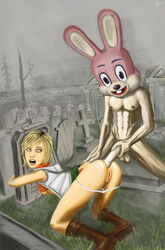 aubergine faceless_male female heather_mason konami robbie_the_rabbit silent_hill silent_hill_3