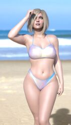 1girls 3d beach big_breasts bikini blonde blonde_hair blue_eyes bob_cut breasts bulgariarenderstore clothed_female daz_studio dc dc_comics female female_focus female_only fully_clothed hourglass_figure injustice_2 kara_zor-el kara_zor-l karen_starr large_breasts medium_hair only_female pose posing power_girl solo superman_(series) swimsuit tagme thick thick_thighs wide_hips