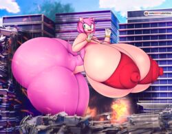 1girls amy_rose anthro ass ass_bigger_than_head big_ass big_breasts big_butt bottomless breasts breasts_bigger_than_head butt city destruction digital_media_(artwork) enormous_ass enormous_breasts enormous_butt eulipotyphlan female female_only fur giant_ass giant_breasts giantess gigantic_ass gigantic_breasts gloves green_eyes handwear hedgehog hi_res huge_ass huge_breasts huge_butt huge_hips hyper hyper_ass hyper_breasts hyper_butt hyper_hips hyper_legs hyper_thighs macro mammal massive_ass massive_breasts massive_butt nipple_bulge nipple_outline nipples pink_body pink_fur sega solo someshittysketches sonic_(series) sonic_the_hedgehog_(series) thick_thighs thunder_thighs topwear watermark wide_hips