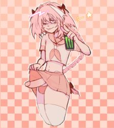 1boy astolfo_(fate) astolfo_monster_cosplay_(meme) fate_(series) femboy male male_only penis put2littlemore solo solo_male trap