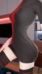 abs abs_focus ass boobs breasts solek_x soltushka undershirt wet wet_skin white_hair white_skin