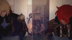 bathroom bathroom_sex big_breasts dainsleif_(genshin_impact) dildo diluc_(genshin_impact) genshin_impact keqing_(genshin_impact) male/female public_bathroom public_indecency public_sex scaramouche_(genshin_impact) sex_toy sound sound_effects tagme trying_to_be_quiet vaginal_penetration video wanderer_(genshin_impact)