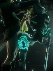 1boy 1girls 3d akkonsfw imp_midna link link_(twilight_princess) midna sex the_legend_of_zelda