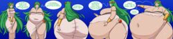 1girls ass bbw belly big_ass big_belly big_breasts breasts chubby cleavage cookies-cat dress expansion fat fat_ass female female_focus female_only green_hair growth growth_sequence hair huge_ass huge_belly huge_breasts huge_thighs hyper hyper_ass hyper_belly kid_icarus massive_ass nintendo obese overweight palutena round_ass sequence smile solo ssbbw thick_ass thick_thighs voluptuous weight_gain wide_hips