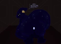 anus backsack balls butt english_text feet first_person_view genitals glowing glowing_anus hi_res hindpaw imminent_fart imminent_fart_sniffing pawpads paws presenting presenting_anus presenting_hindquarters rain_world slugcat stinkmuse text videocult watcher_(rain_world)