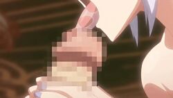 10s 1boy 1girl 1girls 2017 animated animated_gif blue_hair censored fat fat_man fellatio female hetero hime_cut indoors large_penis licking licking_penis licking_penis_tip long_tongue lying mosaic_censoring nail_polish nude oral penis penis_grab saliva shikkoku_no_shaga shikkoku_no_shaga_the_animation shogun sitting sliding_doors tagme taira_no_kiyomori tongue tongue_out yorihime