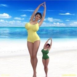 2girls 3d big_ass big_breasts big_thighs bikdingle breasts curvaceous curvy curvy_figure female giantess hips huge_ass huge_breasts huge_thighs large_ass large_breasts large_thighs light-skinned_female light_skin macro macro_female mature mature_female mini_giantess original original_character original_characters slim_waist tall tall_female thick thick_hips thick_legs thick_thighs thighs voluptuous waist wide_hips wide_thighs