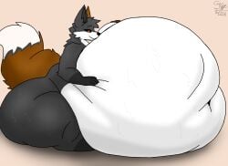 1boy 2d_(artwork) angle_view anthro ass belly belly_expansion big_ass big_belly big_butt black_sclera butt critters_(poppy_playtime) digital_drawing_(artwork) digital_media_(artwork) digital_painting_(artwork) fat fox foxylomar furry furry_male furry_only happynessfox_(bygenetricsproto) happynessfox_(poppyplaytime) huge_ass huge_butt hyper_belly male massive_belly obese poppy_playtime poppy_playtime_(chapter_3) protect_critters_(poppyplaytime) sitting smiling_critters white_eyes