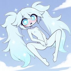 ai_generated blue_eyes blue_hair blue_skin dimension flying little_woman long_hair original_character small_breasts smaller_female waifu waifu_night