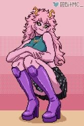 adult_female ashido_mina ashido_mina_time-skip bitmc_ boku_no_hero_academia boobs boots breasts casual casual_clothes gyaru gyaru_gal gyarufication high_heel_boots high_heels hourglass_figure knee_boots long_boots long_hair long_hair_female long_legs looking_at_viewer milf mina_ashido mina_ashido_time-skip miniskirt my_hero_academia pink_skin pixel_(artwork) pixel_art skirt tall_boots tease teasing