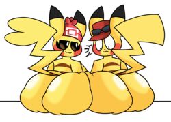 1boy 1girls anthro ass ass_squish big_ass dat_ass female male nintendo pikachu pokémon_(species) pokemon shocked sitrusnsfw smug