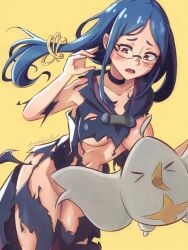 1girl 1girls 2d 2d_(artwork) 2d_artwork adult adult_female ashamed background baddie belly belly_button bewitching_thighs black_choker blue-haired_female blue_hair blush_face blush_lines blushing blushing_female blushing_lines breasts breasts_apart child_bearing_hips choker clothes collarbone curvaceous curvaceous_body curvaceous_female curvaceous_figure curvaceous_hips curvy curvy_body curvy_female curvy_figure curvy_hips digital digital_art digital_drawing digital_drawing_(artwork) digital_media digital_media_(artwork) drawing dress elbows embarrassed embarrassed_expression embarrassed_female european european_female female female_focus female_only fertile fertile_hips fingers flushed flushed_face flustered flustered_female french french_female from_front front_view glasses glasses_on_face glasses_on_head groin hourglass_figure inframammary_fold inguinal_crease inguinal_ligament lascivious lean_figure legs_closed legs_together little_witch_academia long_hair looking_down madabauillust mature mature_female mature_woman medium_breasts midriff monotone_background narrow_waist navel one_color_background open_mouth outfit parted_bangs parted_lips plain_background ponytail portrait red-eyed_female red_eyes ripped_clothes ripped_dress ripped_topwear semi-rimless_glasses shoulders slender_body slender_waist slim_female slim_waist solid_color_background solo standing teacher thick_thighs thighs thighs_together tied_hair tongue top_view topwear torn_clothes torn_dress torn_outfit torn_topwear under-rim_glasses upper_body upper_teeth ursula_callistis voluptuous voluptuous_body voluptuous_female voluptuous_figure voluptuous_woman white_pupils wide_hips witch woman yellow_background
