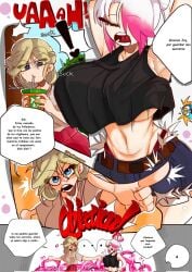 2girls clothing comic five_nights_at_freddy's fnafhs joy_(fnafhs) meg_(fnafhs) paritonaxxx spanish_text