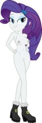 blue_eyes boots breasts dirty_mike dirtymike edit equestria_girls female looking_at_viewer my_little_pony naked nipples nude purple_hair rarity_(mlp) smile smooth_skin solo tagme transparent_background white_background white_skin