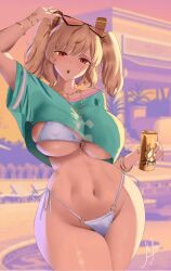 1girl 1girls 2d 2d_(artwork) adjusting_eyewear areolae_visible_through_clothing artist_name artist_signature beautiful beautiful_female beautiful_girl beautiful_woman belly big_boobs big_breasts bikini blonde_hair boobs bracelet bracelets breasts burnice_white can cosplay crop_top curvaceous curvaceous_body curvaceous_female curvaceous_figure curvy curvy_body curvy_female curvy_figure curvy_hips detailed_background drink eyewear_on_head female female_focus female_only grand_theft_auto grand_theft_auto_vi gta_vi_cover_girl high_resolution highleg highleg_bikini highres holding_object hoshimoshinl hot large_boobs large_breasts light-skinned_female light_skin nearly_nude necklace o-ring o-ring_bikini open_mouth pose posing red_eyes rockstar_games sexy sexy_body sexy_female sexy_pose solo solo_female solo_focus summer sunglasses sunglasses_on_head thin_waist tummy twintails voluptuous voluptuous_body voluptuous_female watermark white_bikini zenless_zone_zero