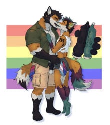 2026 age_difference animal_genitalia animal_penis anthro anthro_on_anthro armpit_hair athletic athletic_anthro athletic_male balls barefoot beard big_penis bisexual_pride_colors body_hair bottomwear butt canid canine canine_genitalia canine_penis close-up clothed clothing collared_shirt crop_top cutaway denim denim_bottomwear denim_clothing denim_shorts dipstick_tail duo erection eyebrow_piercing eyebrows eyes_closed facial_hair facial_piercing father_(lore) father_and_child_(lore) father_and_son_(lore) feet fox french_kissing frenum_ladder frenum_piercing frisky_(foxjxck) frottage fur genital_piercing genitals hair handjob handkerchief hi_res hotpants huskyralvar incest_(lore) intimate jewelry kerchief kissing knot ladder_piercing lgbt_pride lgbt_pride_month makani_(foxjxck) male male/male mammal markings mature_anthro mature_male muscular muscular_anthro muscular_male necklace older_male open_clothing open_shirt open_topwear parent_(lore) parent_and_child_(lore) parent_and_son_(lore) penile penis penis_piercing penises_touching piercing plantigrade pride_colors prince_albert_piercing rainbow_pride_colors sex shadow sheath shirt shorts simple_background size_difference son_(lore) standing standing_sex tail tail_markings tattoo tiptoes topwear torn_clothing torn_topwear transgender_pride_colors tuft unzipped vein veiny_penis white_background younger_male zipper