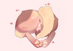 absurd_res after_anal after_sex anthro big_butt bodily_fluids brown_body butt canid canine canis close-up cum cum_in_ass cum_inside disembodied_butt domestic_dog female genital_fluids hi_res mammal paws rumeru solo tail thick_thighs