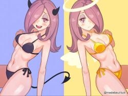 1girls 2d 2d_(artwork) 2d_artwork almost_naked almost_nude anime anime_character asian asian_female asian_girl average_breasts background bare_armpits bare_arms bare_belly bare_chest bare_hands bare_hips bare_legs bare_midriff bare_navel bare_shoulders bare_skin bare_thighs belly belly_button bikini bikini_bottom bikini_only bikini_top black_bikini black_bikini_bottom black_bikini_top black_horn black_horns black_swimsuit black_swimwear blue_background breasts cleavage collarbone curvaceous curvaceous_body curvaceous_female curvaceous_figure curvaceous_hips curvaceous_thighs curvy curvy_body curvy_female curvy_figure curvy_hips curvy_teen curvy_thighs demon_girl demon_horns demon_humanoid demon_tail demon_wings digital digital_art digital_drawing digital_drawing_(artwork) digital_media digital_media_(artwork) drawing elbows exposed exposed_armpits exposed_arms exposed_belly exposed_chest exposed_hips exposed_legs exposed_midriff exposed_navel exposed_shoulders exposed_skin exposed_thighs eyeliner fanart female female_focus female_only fingers fit_female from_front front_view groin hair_covering_eye hair_over_eye hair_over_one_eye halo halterneck hand_on_breast hand_on_chest hand_on_own_breast hand_on_own_chest horn horns hourglass_figure inguinal_crease inguinal_ligament landscape lean_figure linea_alba little_witch_academia long_hair looking_at_viewer madabauillust medium_breasts midriff mostly_nude multicolored_background naked naked_female naked_woman narrow_waist navel nearly_nude nude nude_female nudity open_mouth open_mouth_smile parted_bangs parted_lips pink-eyed_female pink_eyes plain_background posing posing_for_the_viewer posing_naked posing_nude practically_nude purple-haired_female purple_hair shoulders side-tie_bikini slender_body slender_waist slim_female slim_waist smile smiley_face smiling smiling_at_viewer solid_color_background solo south_asian south_asian_female standing stomach string_bikini studio_trigger sucy_manbavaran swimsuit swimwear teen_girl teenage_female teenage_girl teenager thick_thighs thighs three-quarter_view tongue top_view touching_breast touching_chest two-tone_background upper_body upper_teeth white_pupils wide_hips wings witch yellow_background yellow_bikini yellow_bikini_bottom yellow_bikini_top yellow_swimsuit yellow_swimwear young_female young_woman