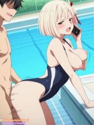 1girls ai_generated anime blonde_hair breasts clothed_sex large_breasts lycoris_recoil mforcia nishikigi_chisato patreon_logo patreon_username red_eyes sex uncensored vagina vaginal_penetration vaginal_sex wapai watermark