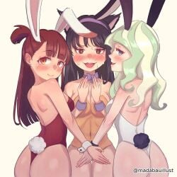2d 2d_(artwork) 2d_artwork 3girls alternate_version_at_source alternate_version_available animal_ear_fluff animal_ears anime anime_character asian asian_female asian_girl ass ass_cleavage ass_crack asymmetrical_bangs atsuko_kagari back backboob background bare_arms bare_ass bare_back bare_butt bare_chest bare_hands bare_hips bare_legs bare_shoulders bare_skin bare_thighs belly belly_button big_boobs big_breasts black-haired_female black_bunny_ears black_hair black_hairband black_wrist_cuffs blank_background blue-eyed_female blue_eyes blush_face blush_lines blushing blushing_at_viewer blushing_female blushing_lines bowtie breasts british british_female british_girl brown-haired_female brown_hair bunny_costume bunny_ears bunny_tail bunnygirl bunnygirl_outfit bunnysuit busty busty_female busty_girl butt cat_ears cleavage closed_mouth_smile collarbone covering covering_crotch covering_privates covering_pussy curvaceous curvaceous_body curvaceous_female curvaceous_figure curvaceous_hips curvaceous_teenager curvy curvy_ass curvy_body curvy_female curvy_figure curvy_hips curvy_teen dark_hair diana_cavendish digital digital_art digital_drawing digital_drawing_(artwork) digital_media digital_media_(artwork) drawing elbows european european_female european_girl exposed_arms exposed_ass exposed_back exposed_butt exposed_chest exposed_hips exposed_legs exposed_shoulders exposed_skin exposed_thighs eyebrows_visible_through_hair fanart female female_focus female_only fingers fit_female flushed flushed_face green-haired_female green_hair groin head_tilt hiding_pussy hourglass_figure inguinal_crease inguinal_ligament japanese japanese_female japanese_girl large_boobs large_breasts lean_figure leotard lime_hair linea_alba little_witch_academia long_hair looking_at_viewer looking_back looking_back_at_viewer median_furrow medium_breasts monotone_background more_at_source multicolored_hair multiple_females multiple_girls narrow_waist navel one_color_background open_mouth open_mouth_smile orange_bunnysuit orange_leotard orange_topwear parted_lips plain_background ponytail portrait profile pubic_hair purple_bowtie red-eyed_female red_bunnysuit red_eyes red_leotard red_topwear short_ponytail shoulder_blades shoulders sideboob slender_body slender_waist slim_female slim_waist smile smiley_face smiling smiling_at_viewer solid_color_background split-color_hair standing stomach studio_trigger teen_girl teenage_female teenage_girl teenager thick_ass thick_butt thick_thighs thighs tied_hair tilted_head tongue topwear trio trio_female two-tone_hair two_tone_hair upper_body upper_teeth wavy_hair white_background white_bunny_ears white_bunnysuit white_hairband white_leotard white_topwear white_wrist_cuffs wide_hips witch wrist_cuffs yellow-eyed_female yellow-haired_female yellow_eyes yellow_hair young_female young_woman