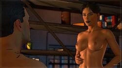 black_lipstick catwoman catwoman_(telltale) naked naked_female nipples nude selina_kyle undressed