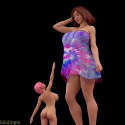 2girls 3d big_ass big_breasts big_thighs bikdingle breasts curvaceous curvy curvy_figure female giantess hips huge_ass huge_breasts huge_thighs large_ass large_breasts large_thighs light-skinned_female light_skin macro macro_female mature mature_female mini_giantess original original_character original_characters slim_waist tall tall_female thick thick_hips thick_legs thick_thighs thighs voluptuous waist wide_hips wide_thighs