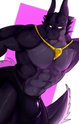 abs absurd_res anthro bulge dragon hi_res humanoid inffox male male/male muscular muscular_male mythological_creature mythological_scalie mythology pecs scalie simple_background solo tail yellow_sclera