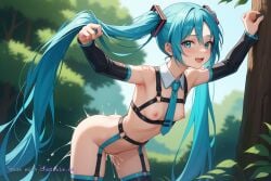 1girl absurdly_long_hair ai_assisted ai_generated aqua_eyes aqua_hair aqua_necktie bare_shoulders black_sleeves black_thighhighs cock_in_pussy collar collared_shirt cowgirl creampie detached_sleeves embarrassed facing_viewer harness hatsune_miku inside leaning_forward looking_at_viewer miniskirt moaning official_art outdoors outside parted_bangs pleated_skirt portrait pussy_sex saliva shaking shoulder_tattoo side_view sleeveless_shirt smile solo spread_legs thigh_boots tree twintails upper_body vocaloid white_shirt zettai_ryouiki