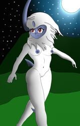 1girls 2021 absol anthro breasts female furry kirtapsart looking_back night nintendo nipples nude pokémon_(species) pokemon pokemon_(species) pussy red_eyes tagme tagme_(artist)