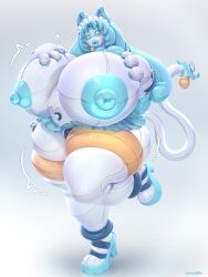 3:4 animate_inanimate breast_growth breasts elysianelly female glistening growth hi_res inflatable latex living_inflatable pool_toy pooltoy_transformation seam_(sewing) transformation