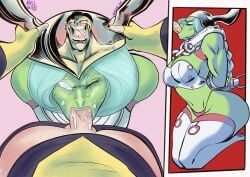 arms_behind_back big_ass blowjob chained covered_in_cum deepthroat defeated_villainess forced_oral funny_face grabbing_head green_body hate_sex hatefucking invincible invincible_(tv_series) kneeling mark_grayson muscular_female oral oral_rape oral_sex prisoner restrained skimpy_clothes strong_female tearing_up universa white_hair
